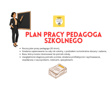 Roczny plan pracy pedagoga szkolnego