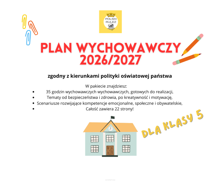 Plan wychowawczy klasy V szkoły podstawowej 