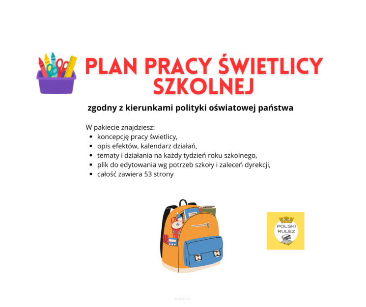 Roczny plan pracy świetlicy szkolnej 2026/2027